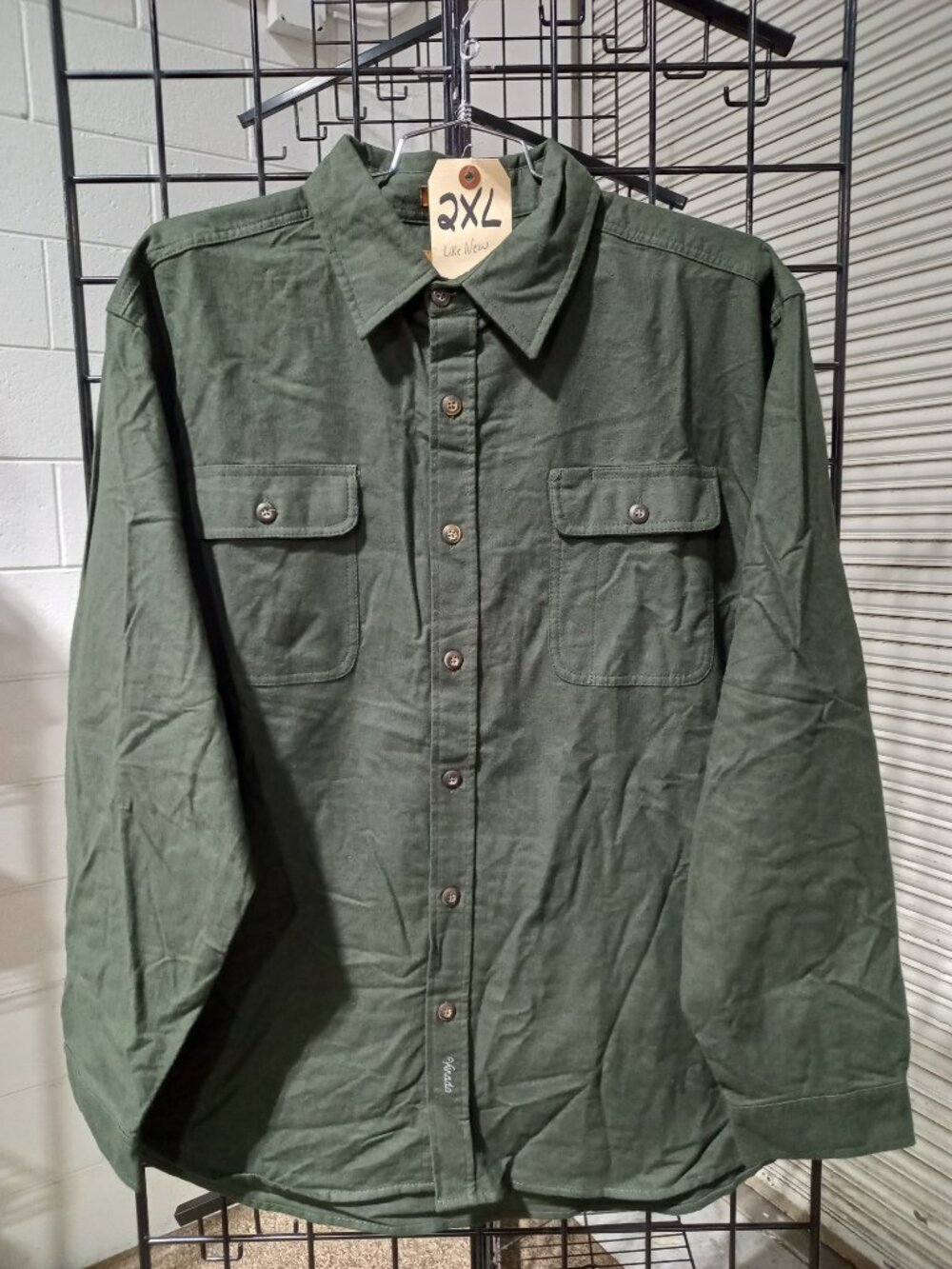 2 - Men's Long Sleeve Chamois Button Down Shirts | 2XL - Picture 4 of 6